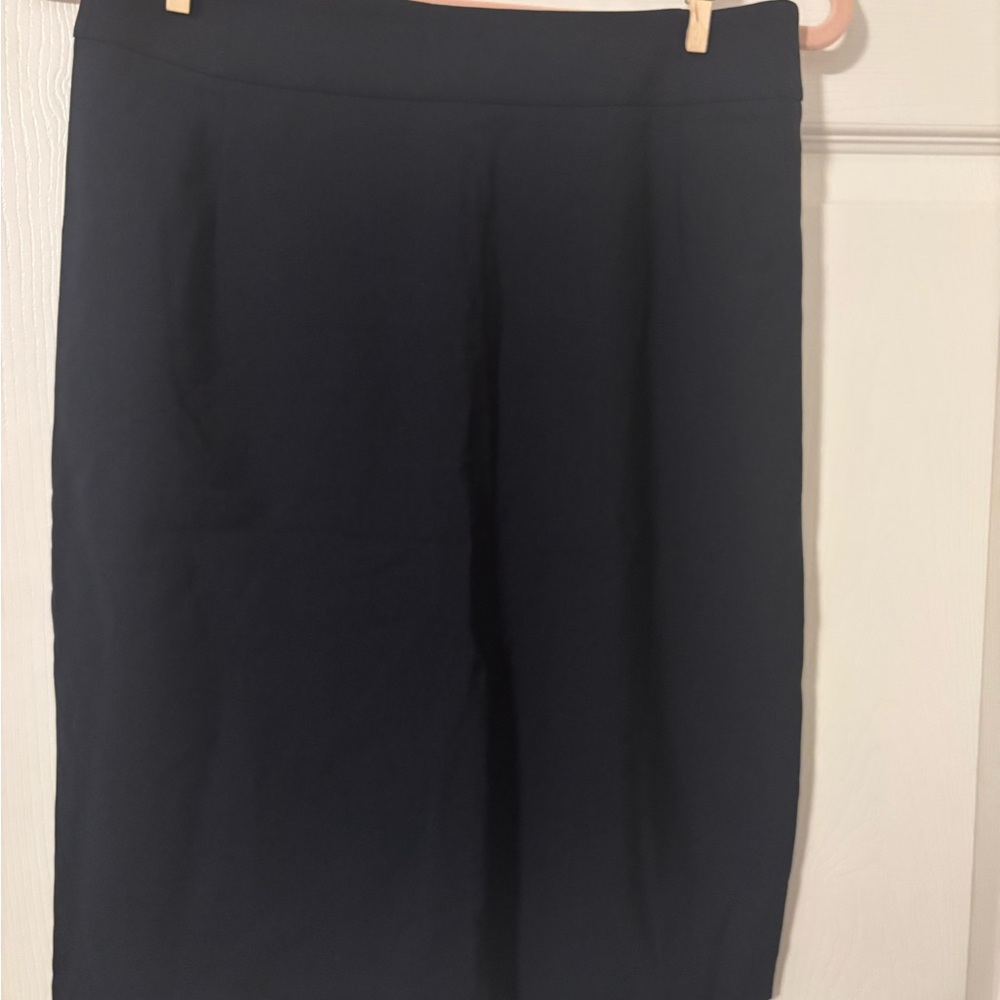 Theory Black Pencil Wool Skirt
